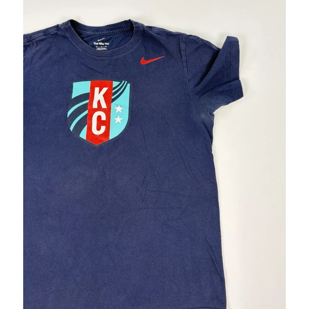 Nike Sporting Kansas City KC Shield T-Shirt Mens Medium Navy Blue Soccer MLS